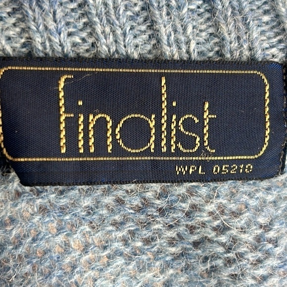 Finalist 100% Shetland Wool Cable Knit Crewneck Sweater Luxury Size L Vintage - Picture 6 of 8